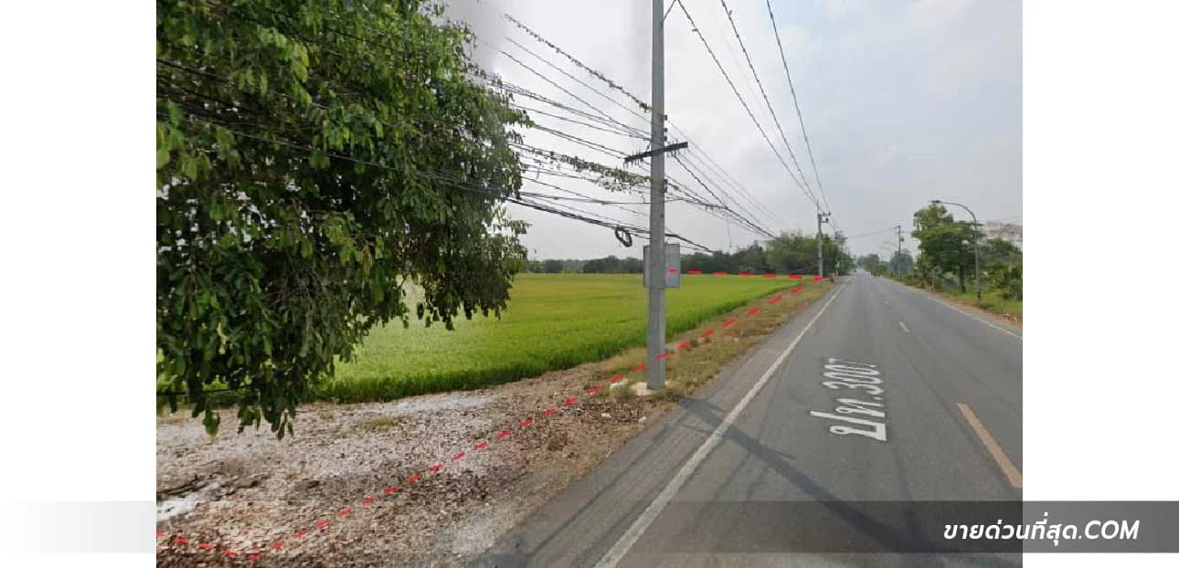 ขายที่ดิน ติดถนน ปท.3007 (ใกล้โลตัส รังสิต คลอง 7) เนื้อที่ 48 ไร่ 71.3 ตร.ว. 3