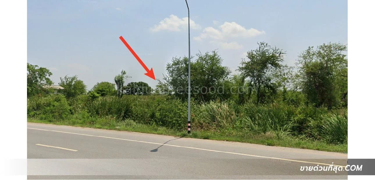 Land for sale on Road 2217, next to PTT gas station, Pho Thong - Dan Khun Thod, 8-1-10 rai (approximately 3.2 acres), behind Dan Khun Thod Hospital. 1