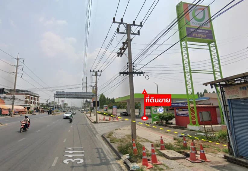 ขายที่ดิน 9 ไร่ 0 งาน 11 ตร.ว. ติดถนนปทุมธานี 3111 ใกล้โลตัสปทุมธานี 2
