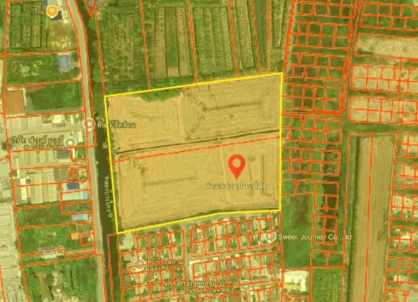 ขายที่ดินบางใหญ่ 18 ไร่ 2 งาน 72 ตร.ว. ใกล้หมู่บ้านเต็มรัก และวัดลาดปลาดุก 5