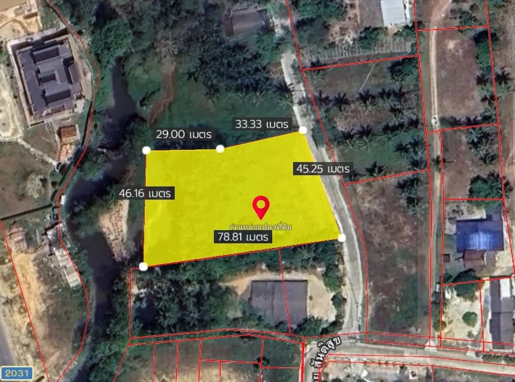 Land for Sale in Hat Yai, 1 Rai 3 Ngan 64.8 Sq.w., Near Route 2031 and 4